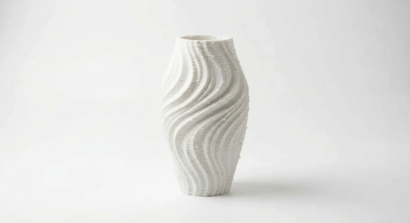 Typical home 3D print — visible layer lines and lower resolution
